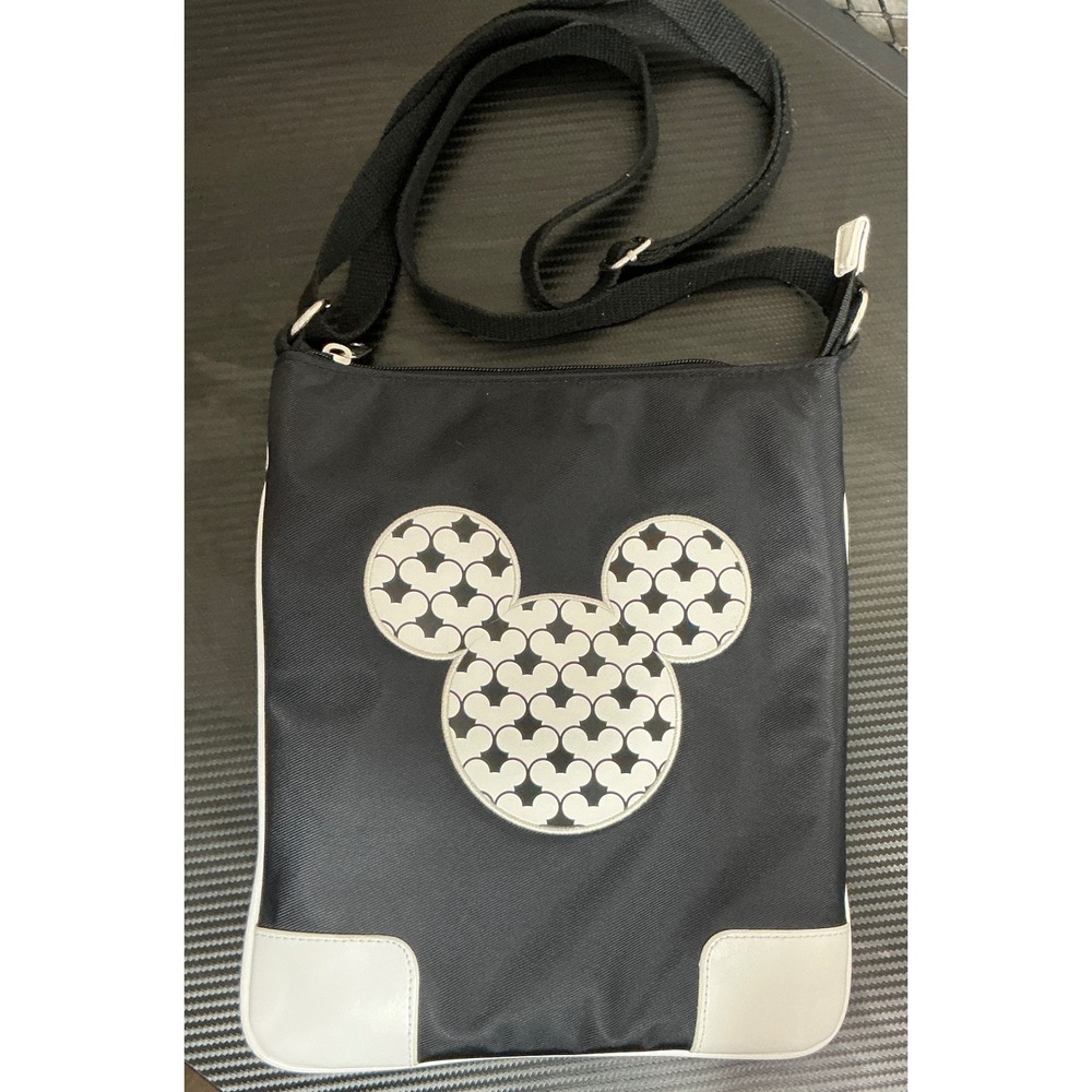 Disney Parks Mickey Mouse Crossbody Bag Black White Messenger
